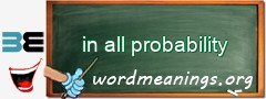 WordMeaning blackboard for in all probability